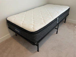 Twin Size Zinus SmartBase Metal Platform Bed Frame with Simmons Beautyrest Mattress