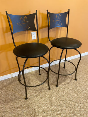 Pair Swivel Barstools