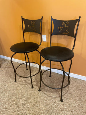 Pair Swivel Barstools