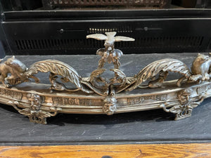 3.5 Foot Maitland Smith Bronze Figural Fireplace Fender