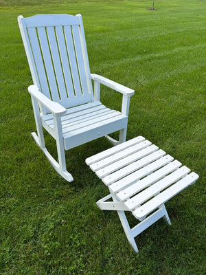Composite Patio Rocking Armchair with Footrest Lot #1