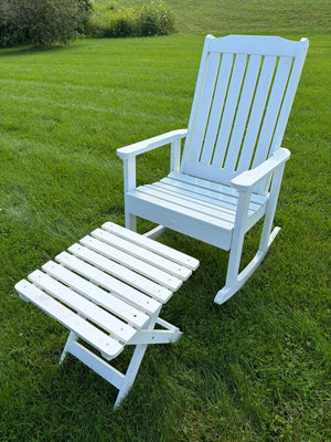 Composite Patio Rocking Armchair with Footrest Lot #2