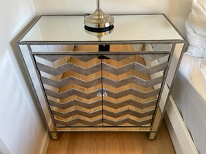 Bouclair Chevron Mirrored Cabinet Lot #1