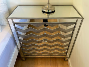 Bouclair Chevron Mirrored Cabinet Lot #2