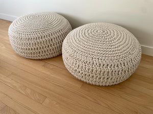 Pair Crochet Circular Poufs