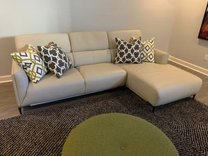 Structube Leather Sectional Sofa (Adjustable Headrests)